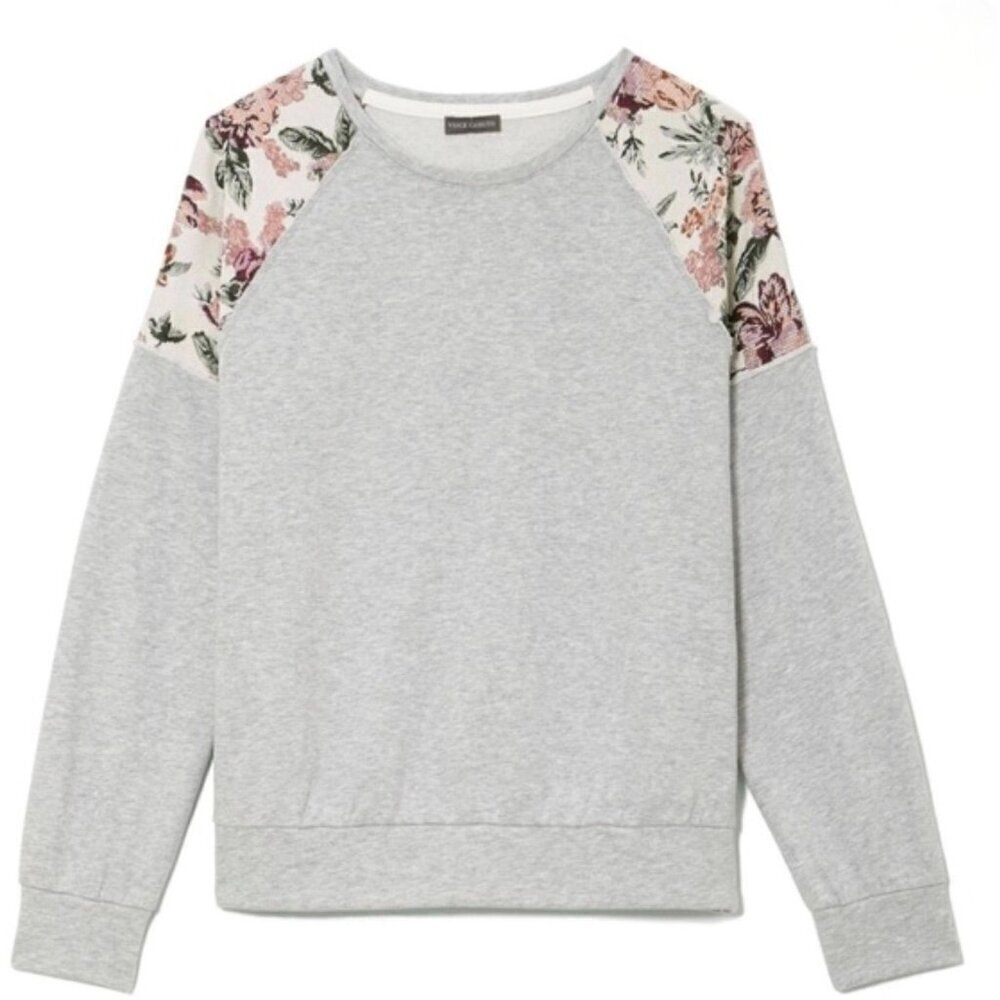 Vince Camuto Sweatshirt Floral Tapestry Casual Feminine Boho Size Large B26